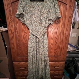 Max Studio Sage Floral Maxi Dress